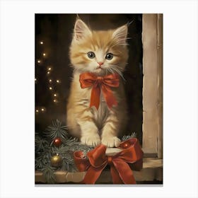 Christmas Kitten 2 Canvas Print