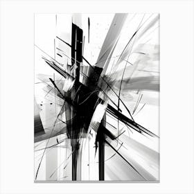 Quantum Entanglement Abstract Black And White 9 Canvas Print