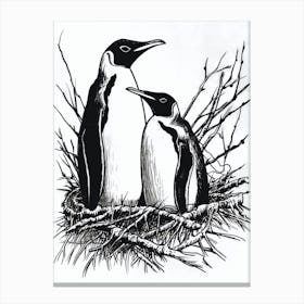 Emperor Penguin Nesting 3 Canvas Print