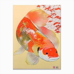 Utsurimono Koi Fish 1, Ukiyo E Style Japanese Canvas Print