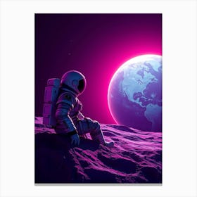 Astronaut On The Moon 1 Canvas Print