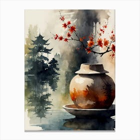 Asian Watercolor Painting 8 Canvas Print