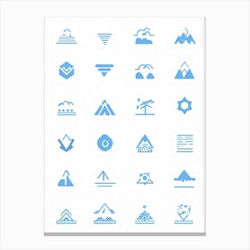 Aesthetic Vector Icons Categorized Into Severally Distinct Weather And Travel Symbols Dominating T (2) Canvas Print