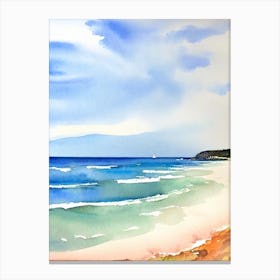 Shelly Beach 2, Australia Watercolour Canvas Print
