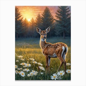 Deer In The Meadow Canvas Print