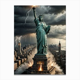 Invasion America Statue Of Liberty Canvas Print