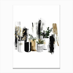 Black And Gold Abstract Painting 8 Canvas Print