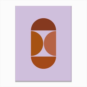 Mid Century Modern Abstract Shape Purple And Brown Canvas Print