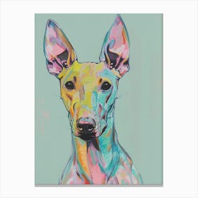 Pastel Xoloitzcuintli Hairless Dog Pastel Line Illustration  3 Canvas Print