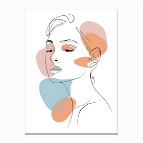 A Stunning Minimalist Portrait Of A Woman Created . Canvas Print