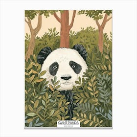 Giant Panda Hiding In Bushes Poster 101 Canvas Print