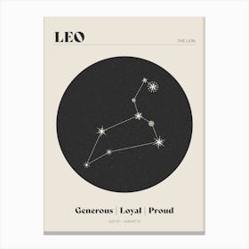 Astrology Constellation - Leo Canvas Print