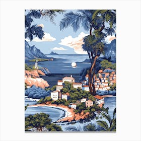 Amalfi Coast, Italy, Inspired Travel Pattern 2 Canvas Print