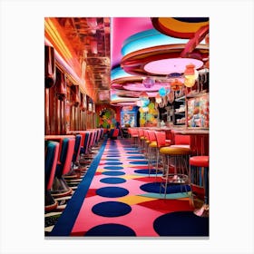 Retro Diner Colourful Futurism 2 Canvas Print