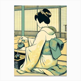 Creativel Geisha Illustration 152 Canvas Print