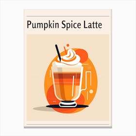 Pumpkin Spice Latte Midcentury Modern Poster Canvas Print