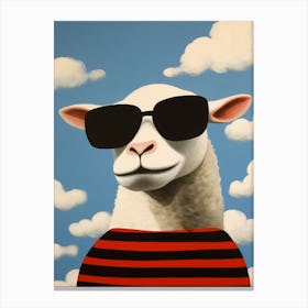 Little Sheep 2 Wearing Sunglasses Canvas Print