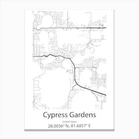 Cypress,United States Minimalist Map 1 Canvas Print