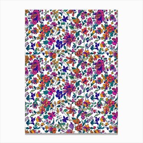 Iris Impress London Fabrics Floral Pattern 4 Canvas Print