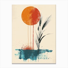 Atomic Sunset Symphonies Mid Century Style Canvas Print