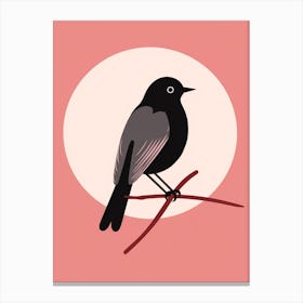 Minimalist Blackbird 4 Illustration Canvas Print