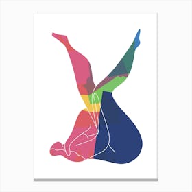 Woman Curves Colour 3 Canvas Print