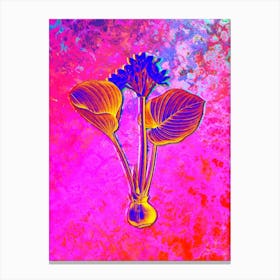 Cardwell Lily Botanical in Acid Neon Pink Green and Blue n.0359 Canvas Print