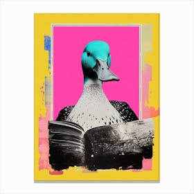 Risograph Style Collage Of A Duck Canvas Print
