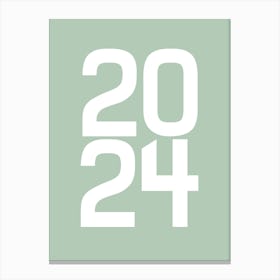 2024 Year Sage Green Canvas Print