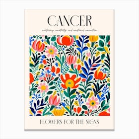 Flowers For The Signs Cancer Zodiac Sign Canvas Print