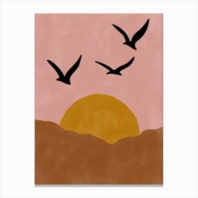 Soft Pink Sunset Landscape Canvas Print