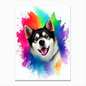 Norwegian Lundehund Rainbow Oil Painting dog Canvas Print