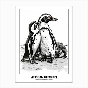 Penguin Huddling For Warmth Poster 2 Canvas Print