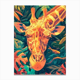 Giraffe In The Jungle 20 Canvas Print