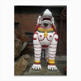 Lion Statue By Binod Dawadi 1 Canvas Print