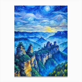 Van Gogh Blue Mountains National Park Australia Canvas Print