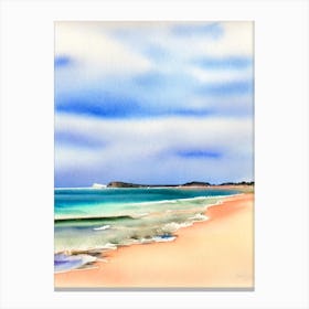 Torquay Beach 2, Australia Watercolour Canvas Print