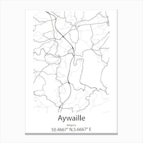 Aywaille,Belgium Minimalist Map Canvas Print