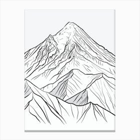 Mount Elbrus Russia Line Drawing 5 Canvas Print