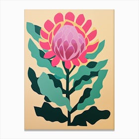 Cut Out Style Flower Art Protea 2 Canvas Print