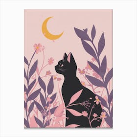 Cat In The Moonlight 3 Canvas Print