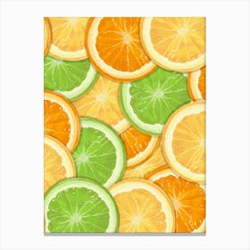Orange Slices Seamless Pattern Canvas Print