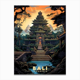 Bali Indonesia Retro Travel Canvas Print