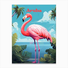 Aruba Vacation Souvenir Travel Illustration Art Canvas Print