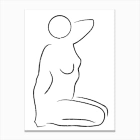 Sitting Nude 5 Canvas Print
