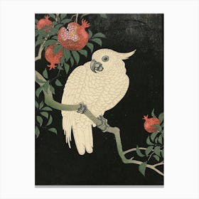 Japanese Ukiyo-E Cockatoo On Pomegranate Canvas Print