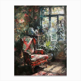 Chair In A Window Canvas Print