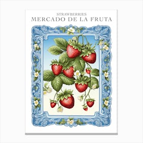 Mercado De La Fruta Strawberries Illustration 3 Poster Canvas Print