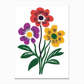 Flowers On A White Background 1 Canvas Print