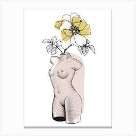 Nude With Flower Canvas Print